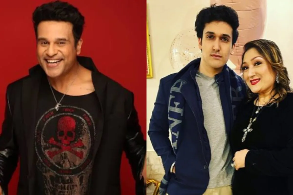 Krushna Abhishek and Yashvardhan smiling, celebrating the upcoming Bollywood debut.
