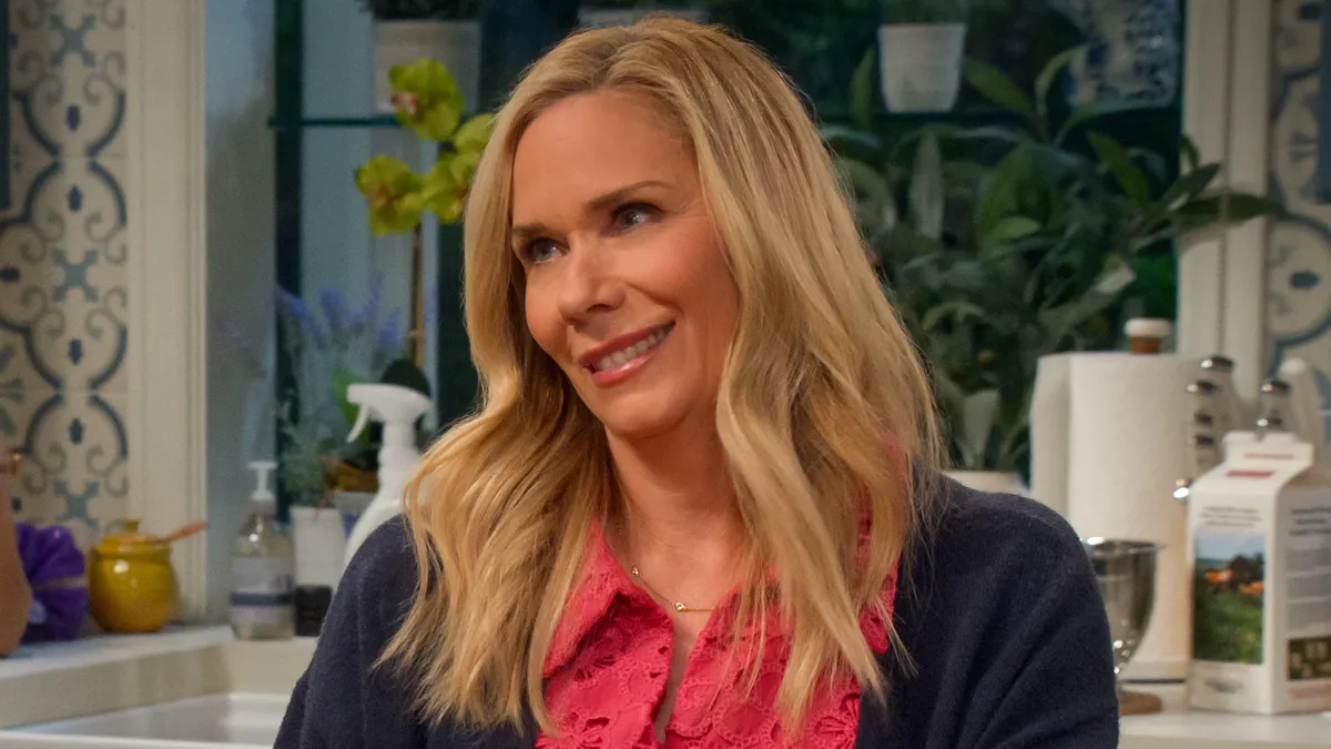 Leanne Morgan smiling during a TV interview