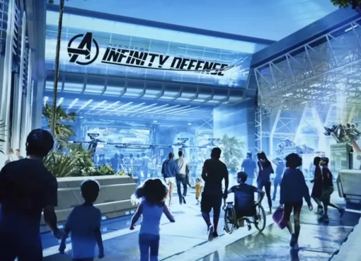 A graphic showcasing Disney's D23 announcements with Marvel and Indiana Jones themes.