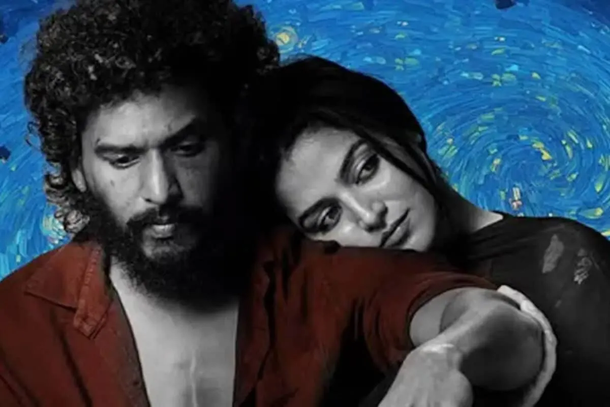 Lokesh Kanagaraj and Wamiqa Gabbi in a movie scene.