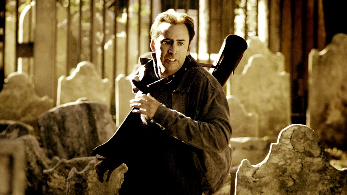 Nicolas Cage looking intense in National Treasure