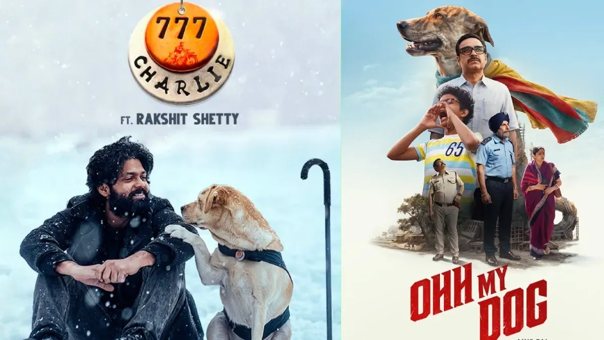 A collage of movie stills featuring humans and animals in heartwarming friendship scenes.