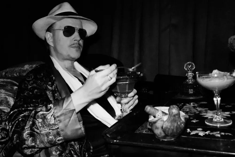 Tom Six, director of Human Centipede films, in a contemplative pose during his confessional documentary.