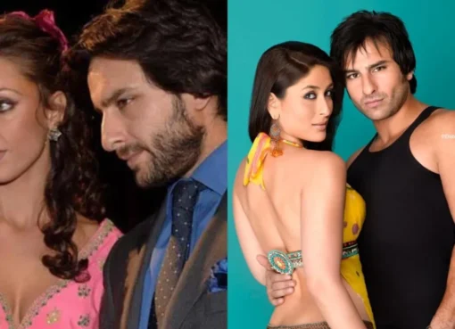 Photo of Saif Ali Khan and Kareena Kapoor from a photoshoot.