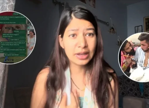 Ritika Dobhal making a serious expression in a video, looking directly at the camera.