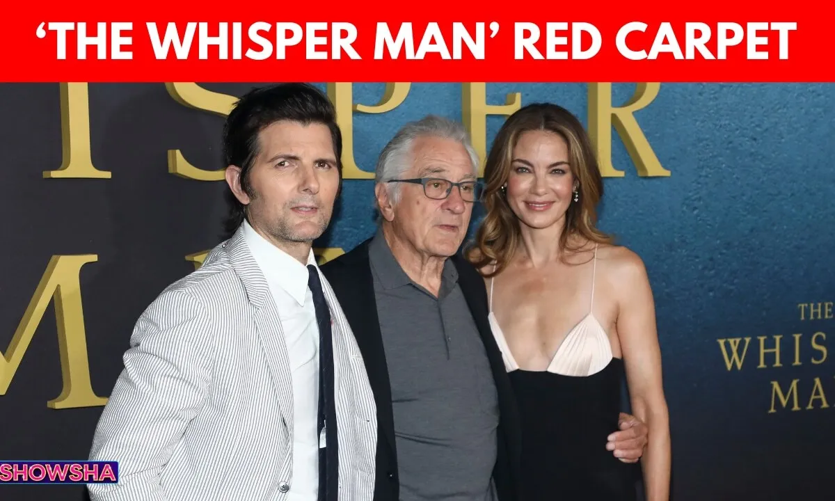 Robert De Niro, Adam Scott, and Michelle Monaghan attending 'The Whisper Man' premiere in New York.
