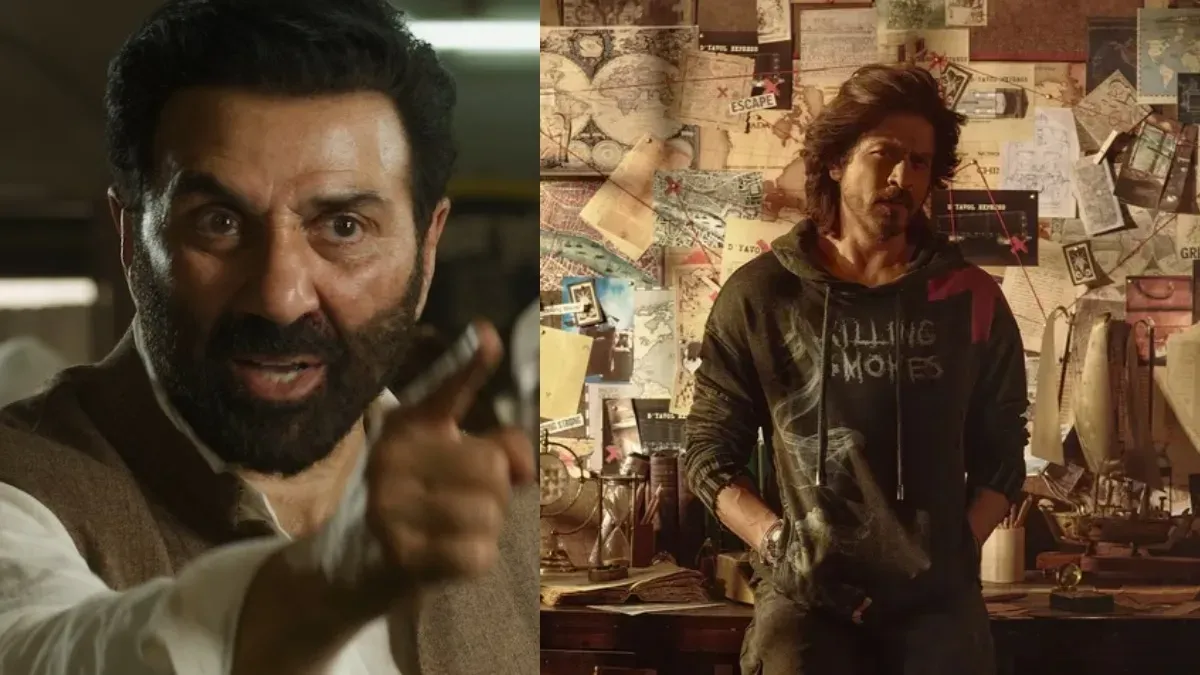 Sunny Deol and Shah Rukh Khan smiling, side by side.