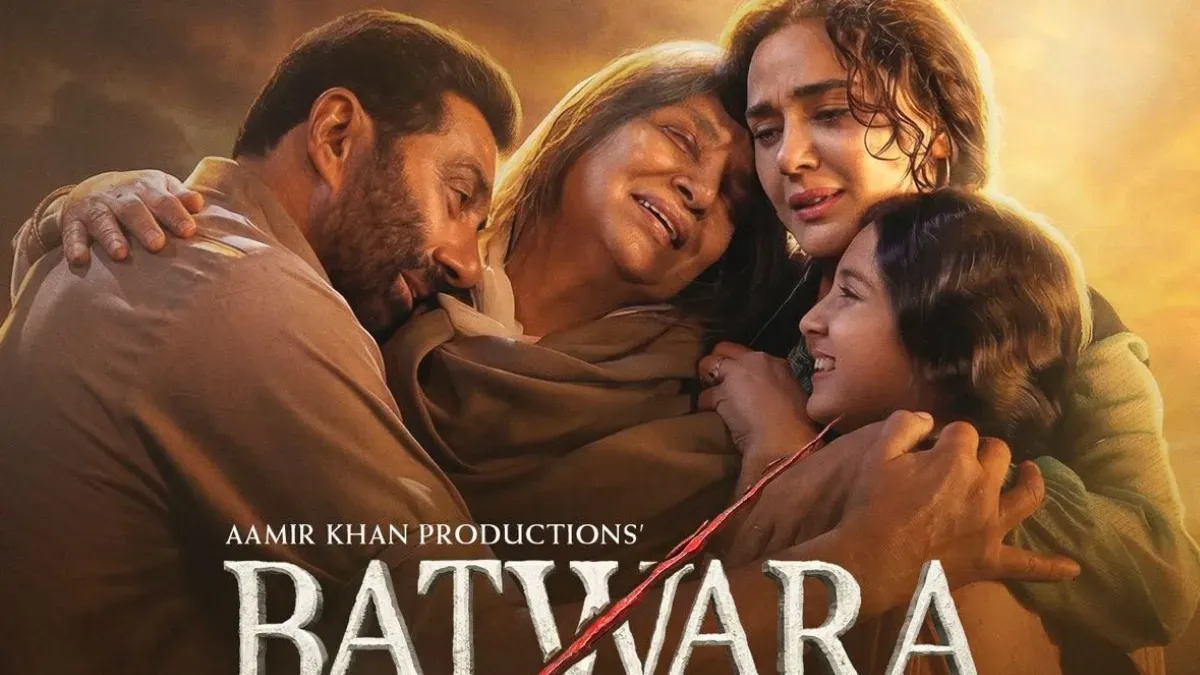 A movie poster for 'Batwara 1947' featuring Sunny Deol.