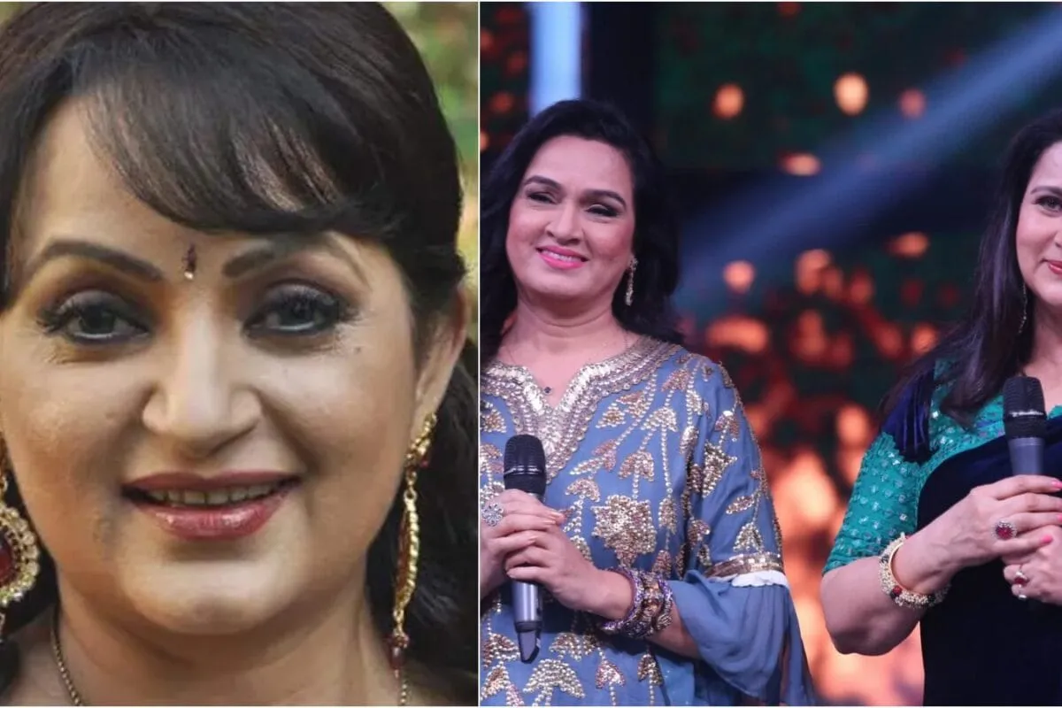 Upasana Singh, Poonam Dhillon, and Padmini Kolhapure in a split image, discussing CINTAA issues.