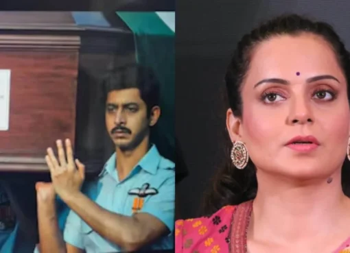 A screenshot showing a news headline about an Army veteran and Kangana Ranaut.