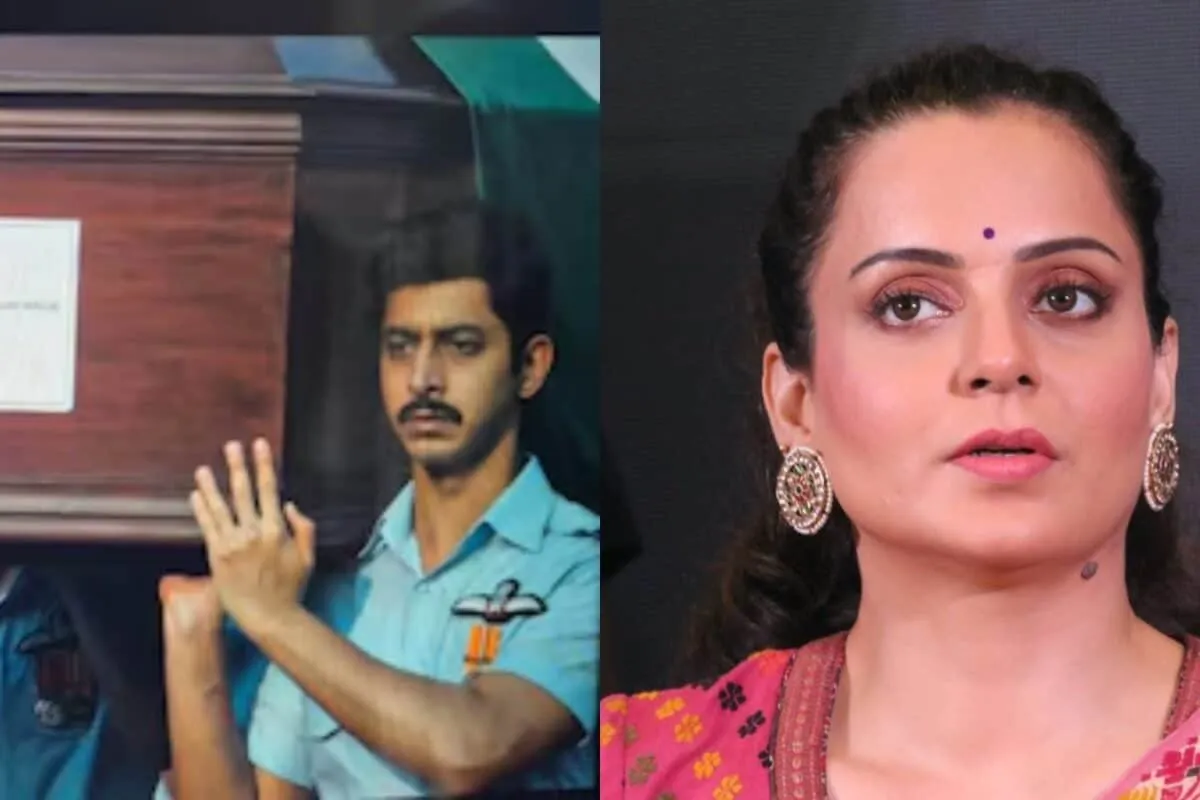 A screenshot showing a news headline about an Army veteran and Kangana Ranaut.