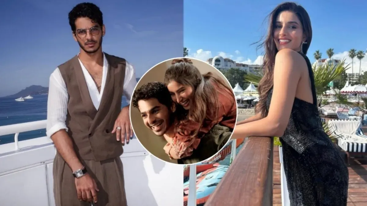 Ishaan Khatter smiling and looking sharp at an event.