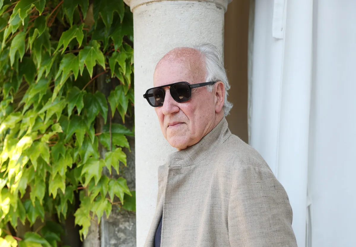 Close-up of filmmaker Werner Herzog.