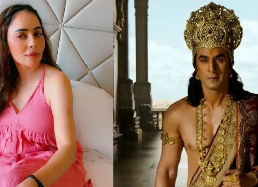 Ranbir Kapoor as Lord Ram in a movie still.
