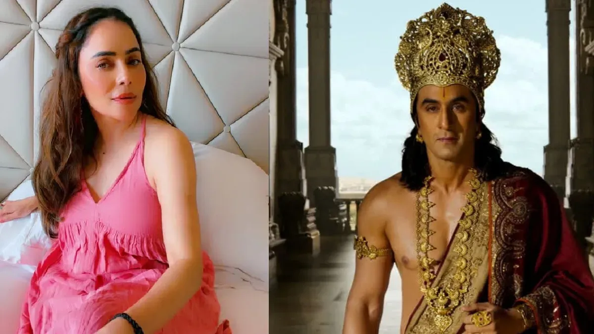 Ranbir Kapoor as Lord Ram in a movie still.