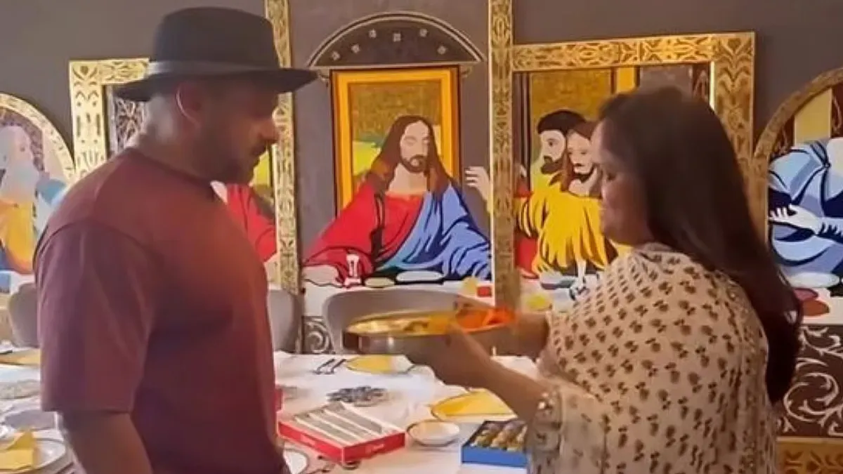 Woah! Arpita Ties Salman Rakhi by a Jesus Mural? Fans Are Talking!
