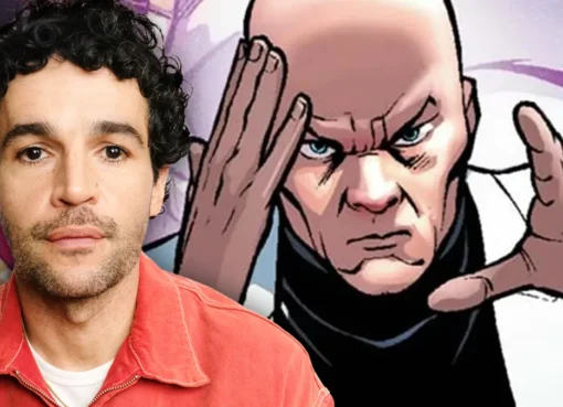 Composite image of Christopher Abbott and Adam Driver with X-Men logos