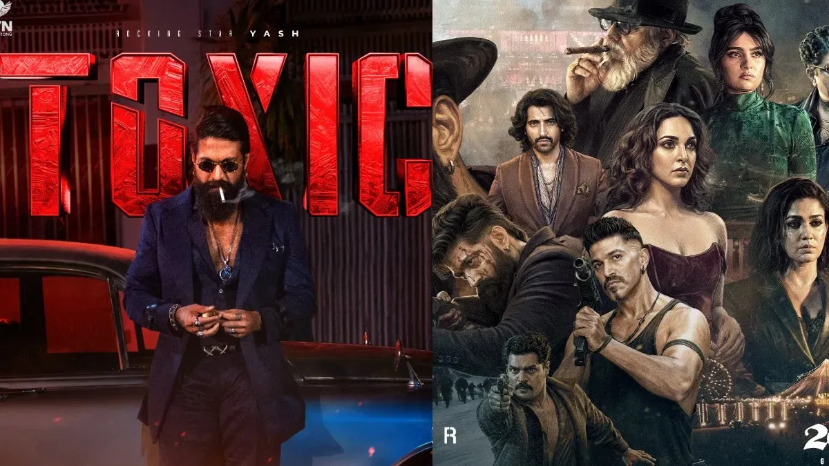 Yash in a dramatic pose from the poster of his film 'Toxic'.