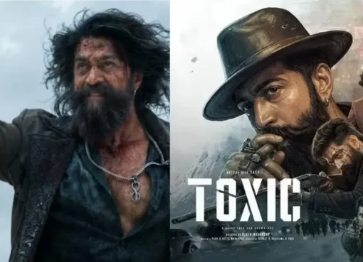 A movie poster for the film Toxic featuring actor Yash in a dynamic pose.