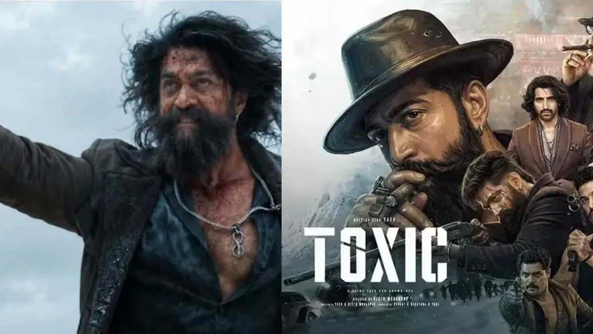 A movie poster for the film Toxic featuring actor Yash in a dynamic pose.