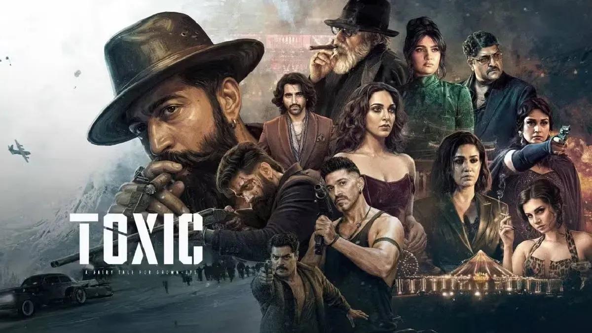 Yash and Kiara Advani in a still from the movie 'Toxic'.