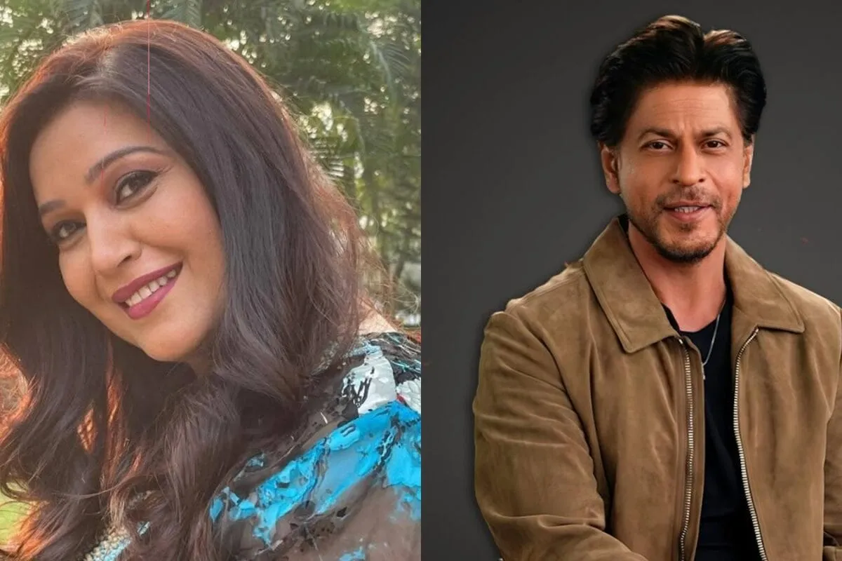 Shah Rukh Khan and Niki Walia looking at each other in a friendly way.