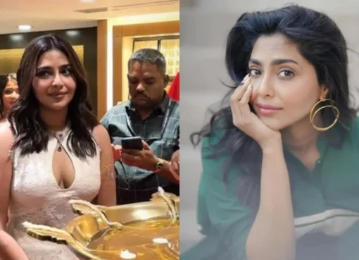 Aishwarya Lekshmi at a jewellery event in a revealing outfit.