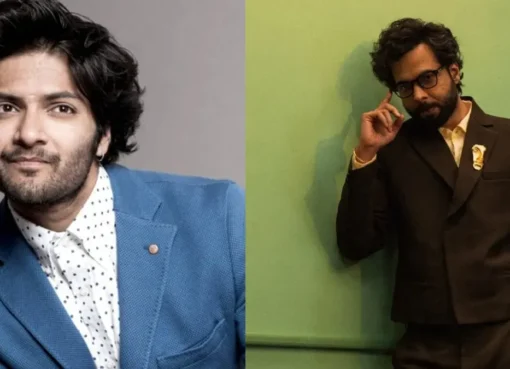 Ali Fazal and Abhishek Banerjee looking thoughtful, with a vibrant, artistic background hinting at creativity and versatility.