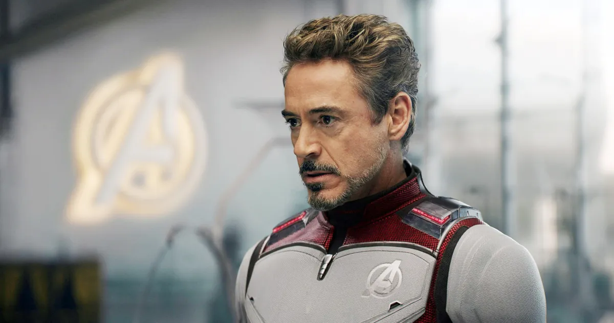 A dramatic still from Avengers: Endgame showing superheroes preparing for battle.