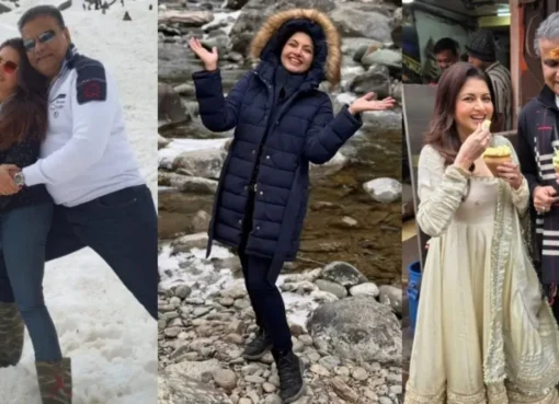 Bhagyashree smiling warmly, ready to explore beautiful places in India.
