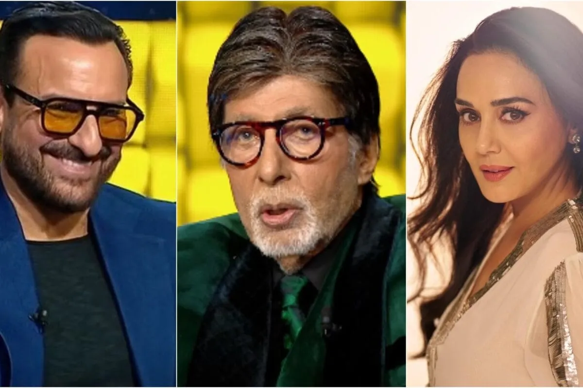 Amitabh Bachchan and Preity Zinta in different news photos.
