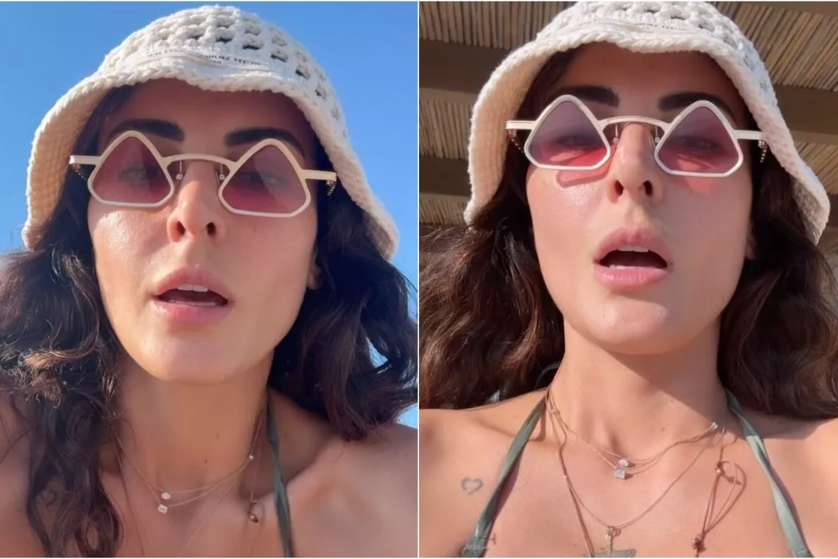 Mandana Karimi looking serious while speaking.