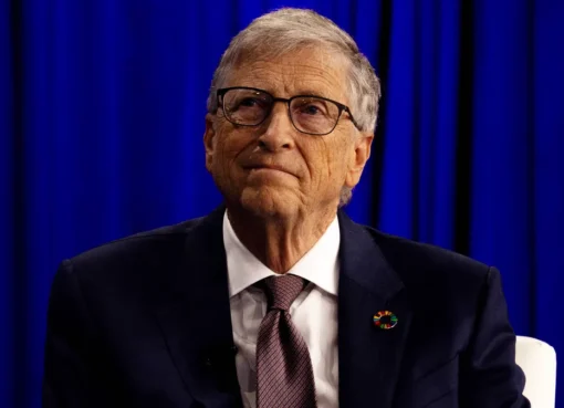 Bill Gates looking thoughtful and concerned.