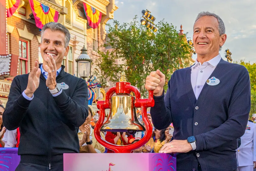 Bob Iger looks thoughtfully at the camera, wearing a dark suit.