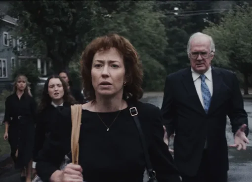 Carrie Coon looking thoughtful and intense as Rita Cooper in a scene from 'The Liberation'.