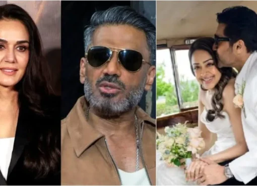 Collage of Preity Zinta, Suniel Shetty, Pankaj Tripathi, Suriya, and Jyotika.