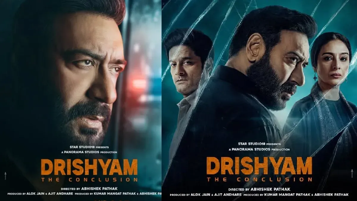 A still from the movie Drishyam 2 showing Ajay Devgn.