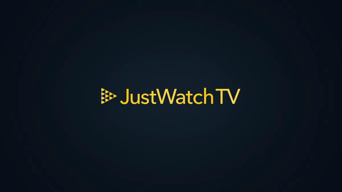 A bright, minimalist image showing the JustWatch logo and streaming content icons on a screen.