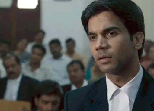 Rajkummar Rao in a serious close-up shot from the film Shahid.