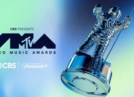 MTV Video Music Awards logo with music notes and stars.