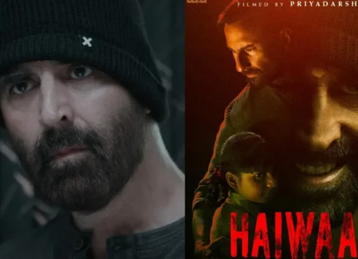 Akshay Kumar and Saif Ali Khan looking intense in a promotional still for the movie Haiwaan.
