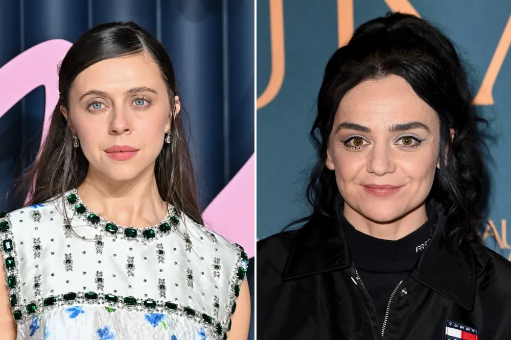 Bel Powley and Hayley Squires, the two lead actresses, looking thoughtful on a drama series set.