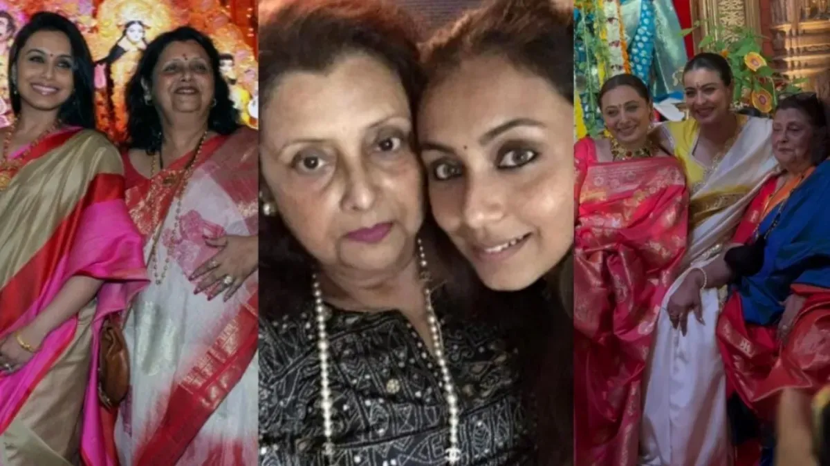 Rani Mukerji with her mother, Krishna Mukerji, smiling warmly together.