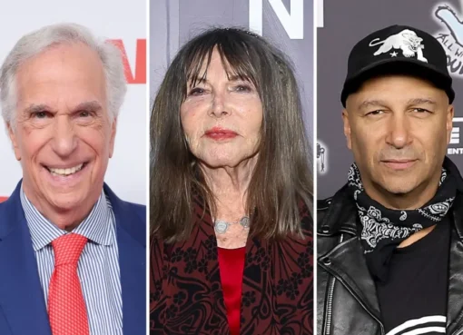 Headshots of Henry Winkler, Tom Morello, and Lee Grant with text about the 'Lightworkers' documentary.