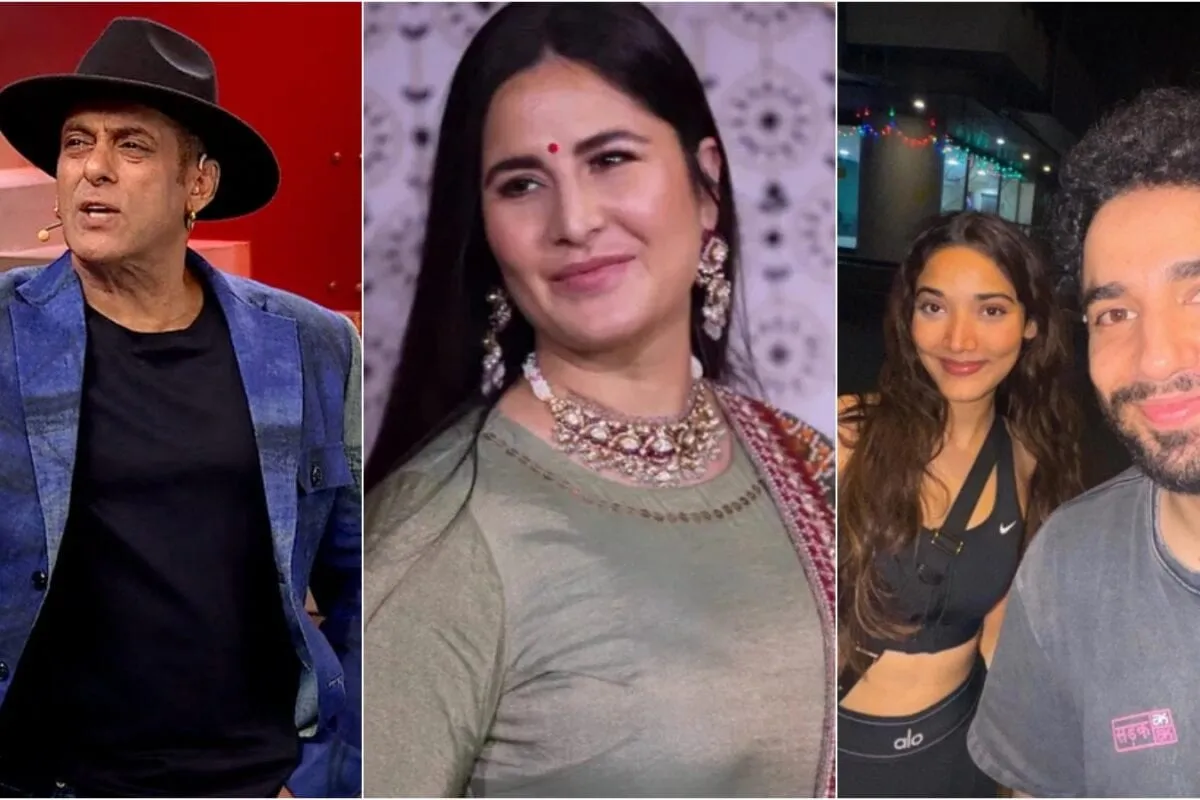 Salman Khan on Bigg Boss stage, and a photo of Samay Raina and Medha Shankar.