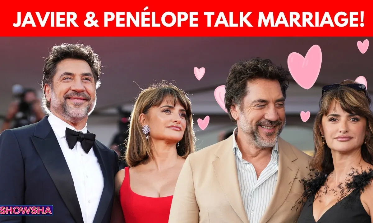 Javier Bardem and Penélope Cruz posing together on a red carpet.