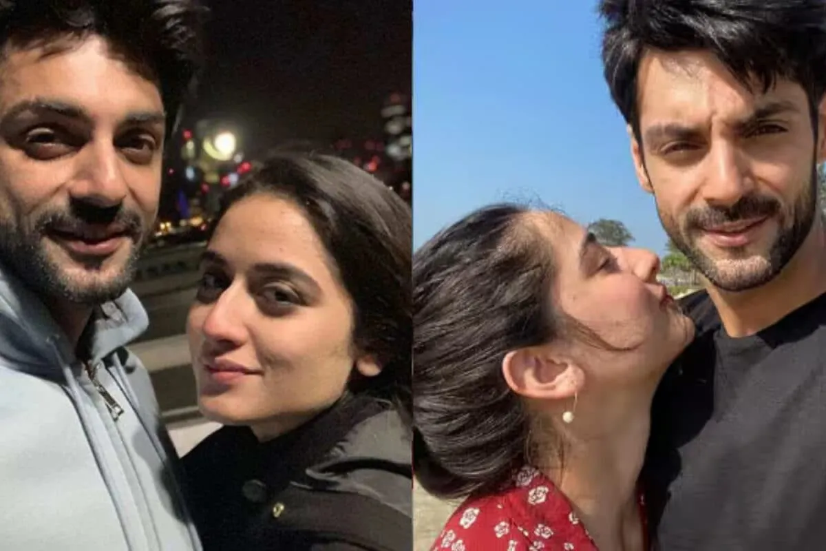 Karan Wahi and Uditi Singh posing together, looking happy.