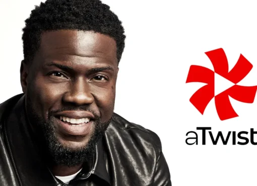Kevin Hart smiling with a production crew.