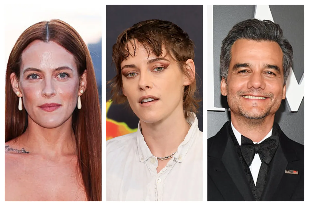 Collage of Kristen Stewart, Riley Keough, and Wagner Moura.