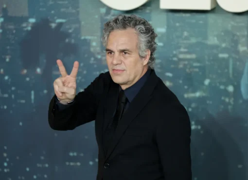 Mark Ruffalo looking determined and serious, possibly speaking out.